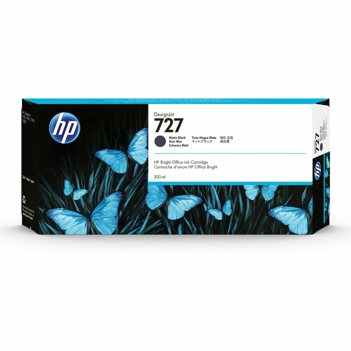 Alkunperäinen mustepatruuna HP 727 Musta